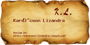 Karácson Lizandra névjegykártya